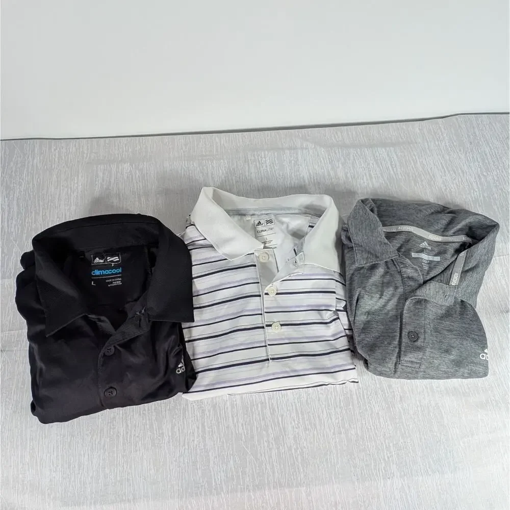 Adidas Performance Polo Shirt Bundle Mens Large Lot of 3